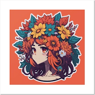 Floral Crown Girl Posters and Art